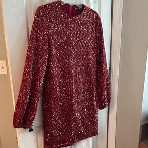 Sparkling Red Sequin Dress